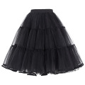 Belle Poque Frauen Schwarz Vintage Crinoline Petticoat Underskirt für Vintage Retro Kleider BP000177-1